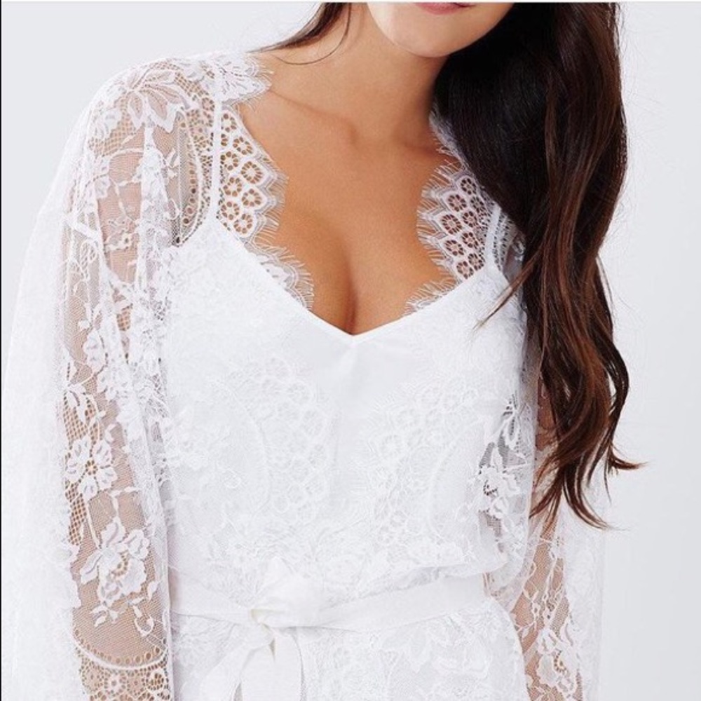 White Lace Bridal/Maternity Robe